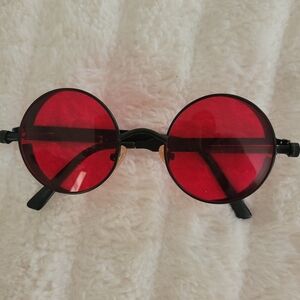 Round Red Lens Sunglasses
